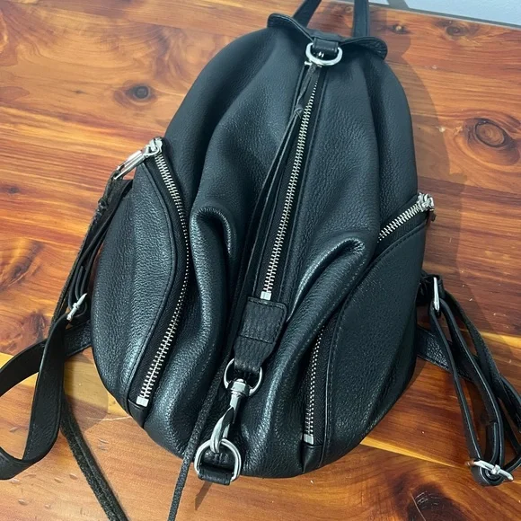 Black Leather Women's Backpack - Picture 2 of 9